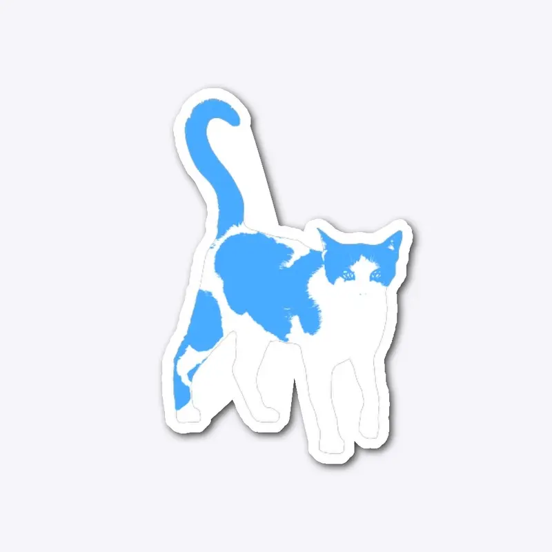 Blue Cat Sticker