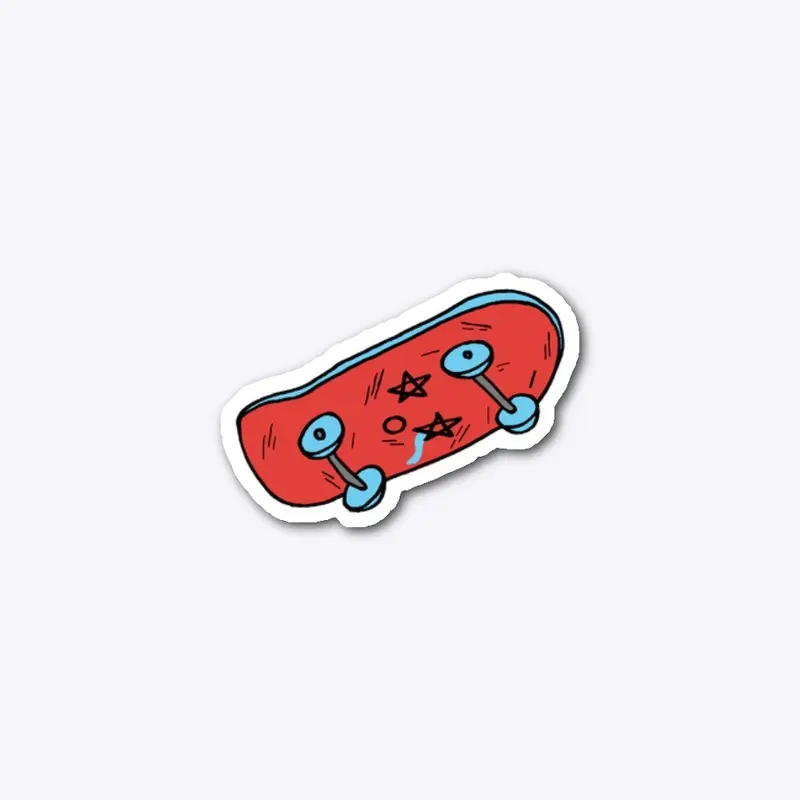 Blue and Red Skateboard 